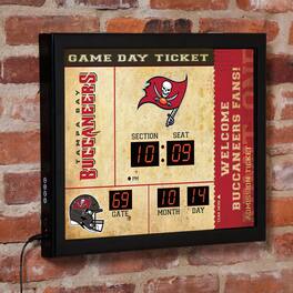Evergreen Enterprises - Tampa Bay Buccaneers 15" x 19" Bluetooth Scoreboard Wall Clock - Brown