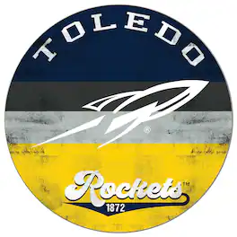 Jardine - Toledo Rockets 20'' x 20'' Retro Logo Circle Sign - Blue