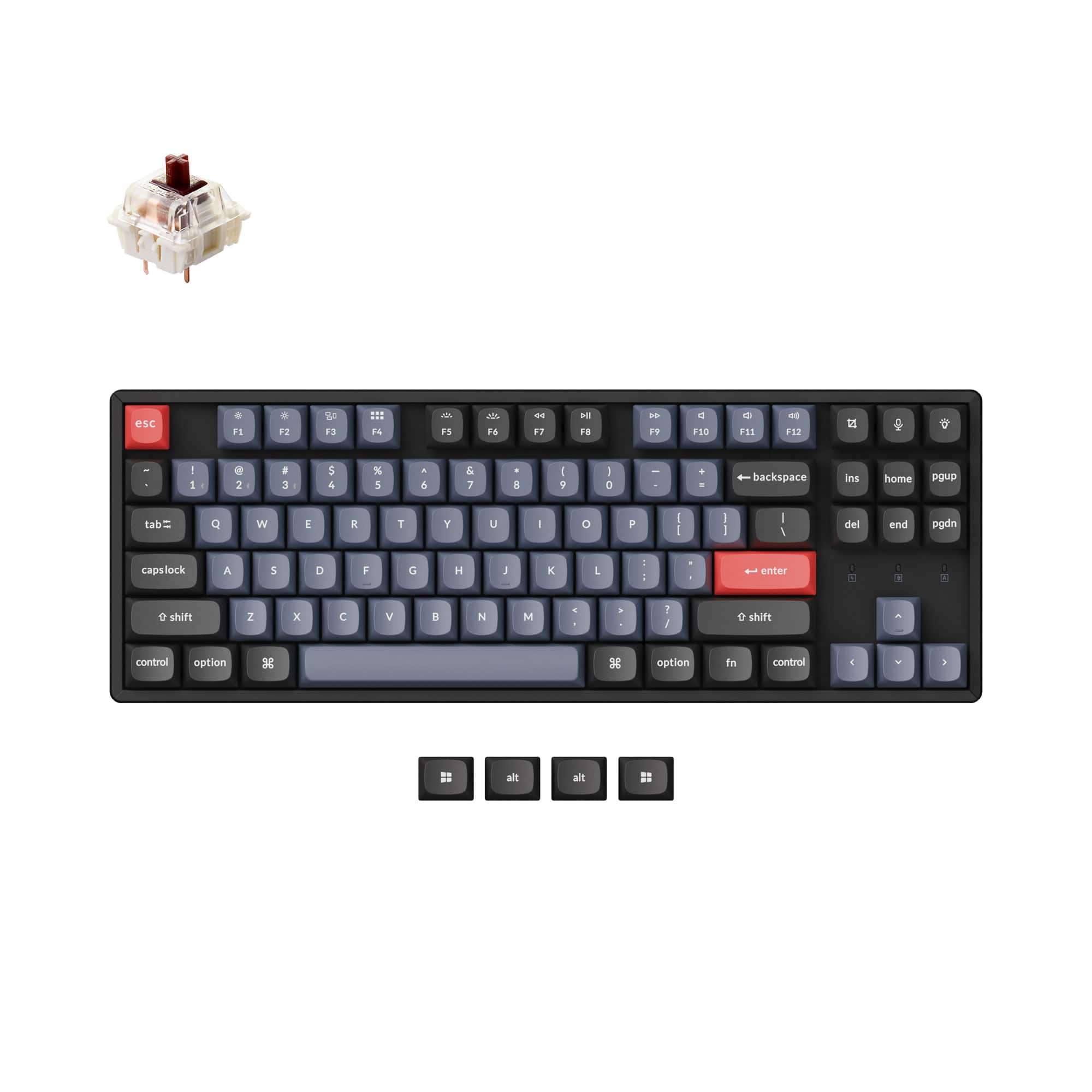 Keychron K8 Pro Brown Switch Mechanical Keyboard Mac or PC Black