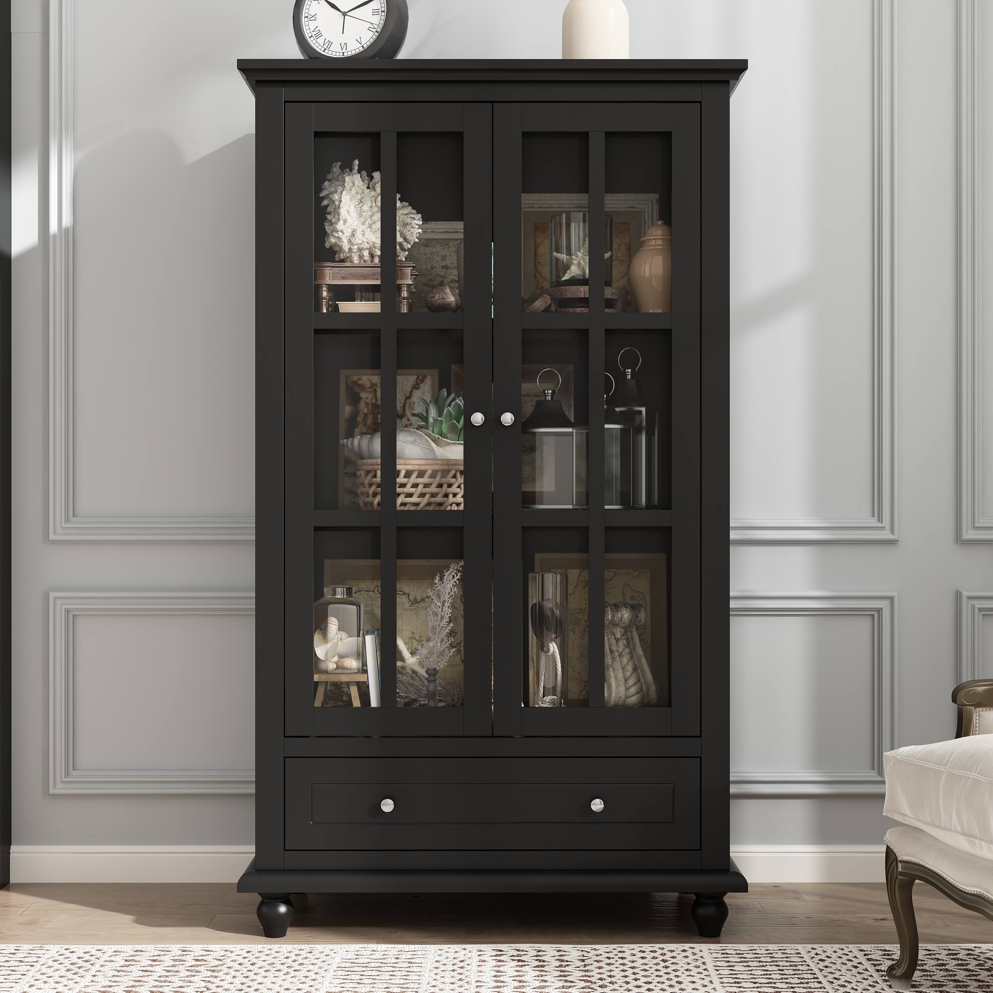 Alt View 6. Famapy - Famapy Buffet Cabinet Buffet Pantry Showcase & Organize in Style Credenzas - Black.