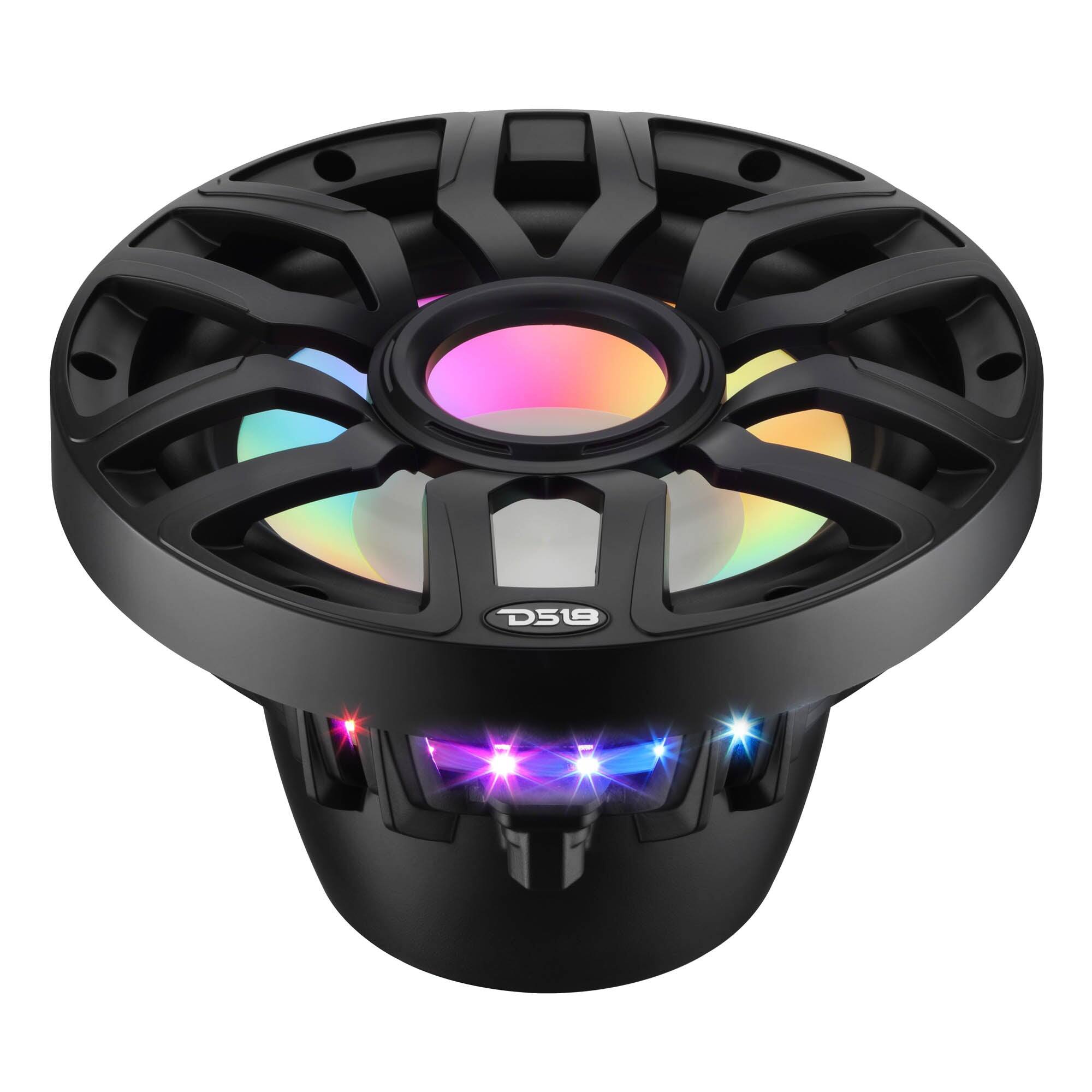 Angle. DS18 Audio - NXL-IQ 10" Subwoofer with Digital LED Lights, 500W RMS Single 4-Ohm - Black.
