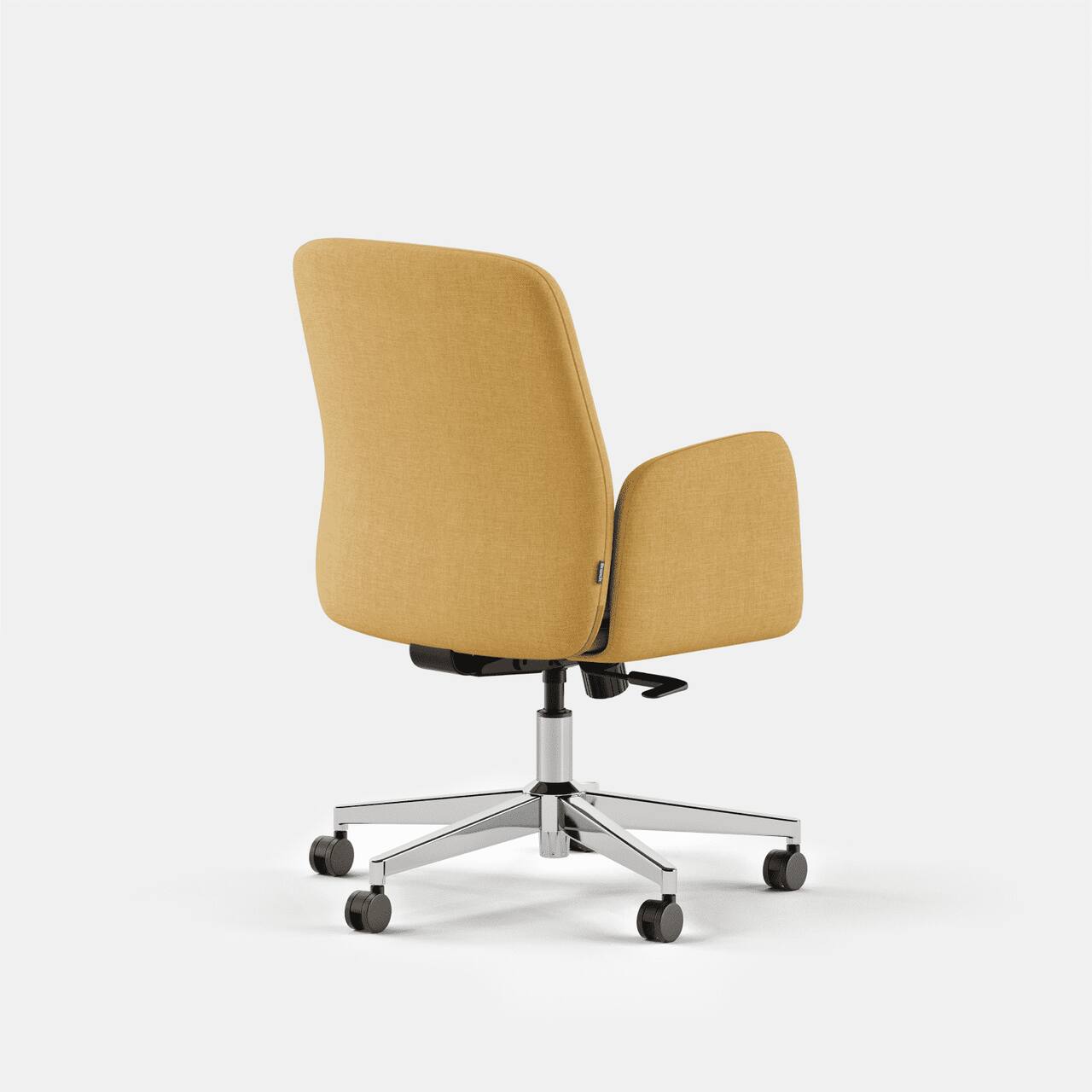 Left. Branch Furniture - Branch Softside Mid-Century Modern Mid Back Office Chair – Removable Arms, Adjustable Height, Cloud-Like Comfort - Sunflower.