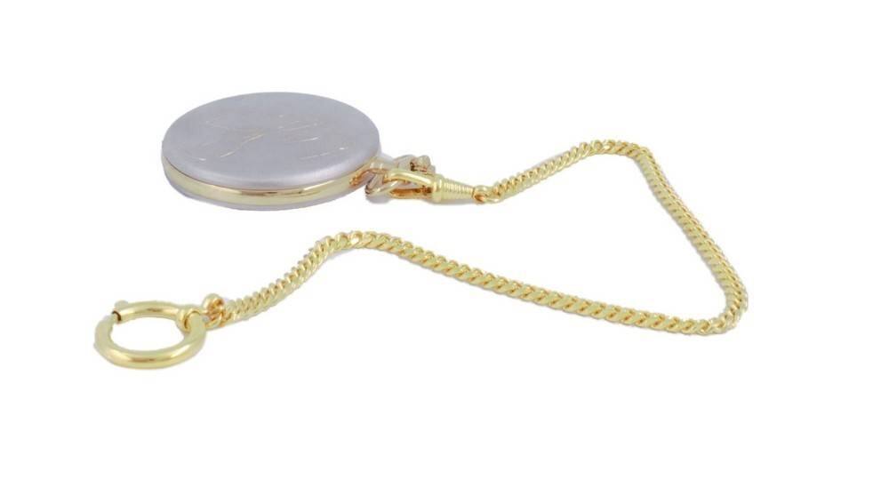 Left. Tissot - T-Pocket Savonnettes Quartz T83.9.459.32 T83945932 Pocket Watch - White.
