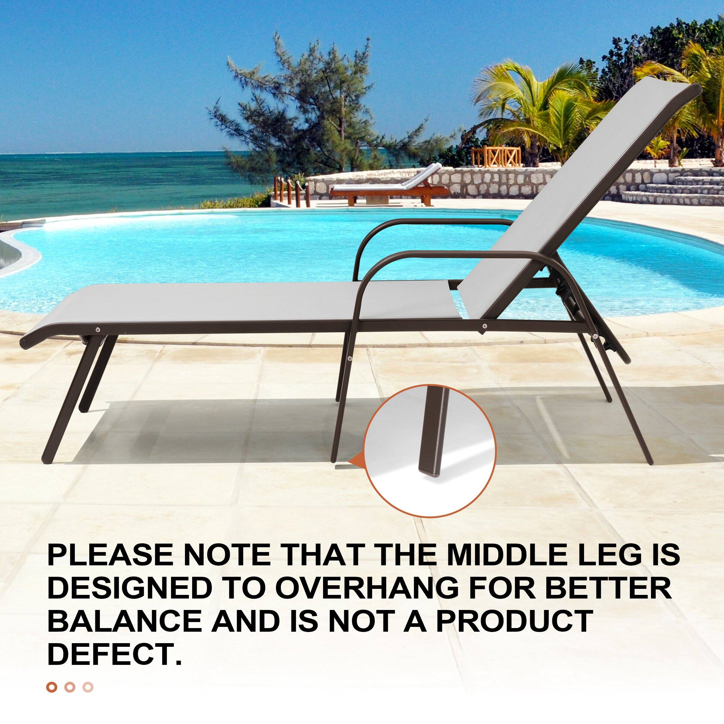 Please note that the middle leg is designed to overhang for better balance and is not a product defect.