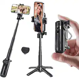 Furno Fusion - 4-in-1 Multifunctional Selfie Stick & Tripod for iPhone/Android 360 Rotation with Remote Portable