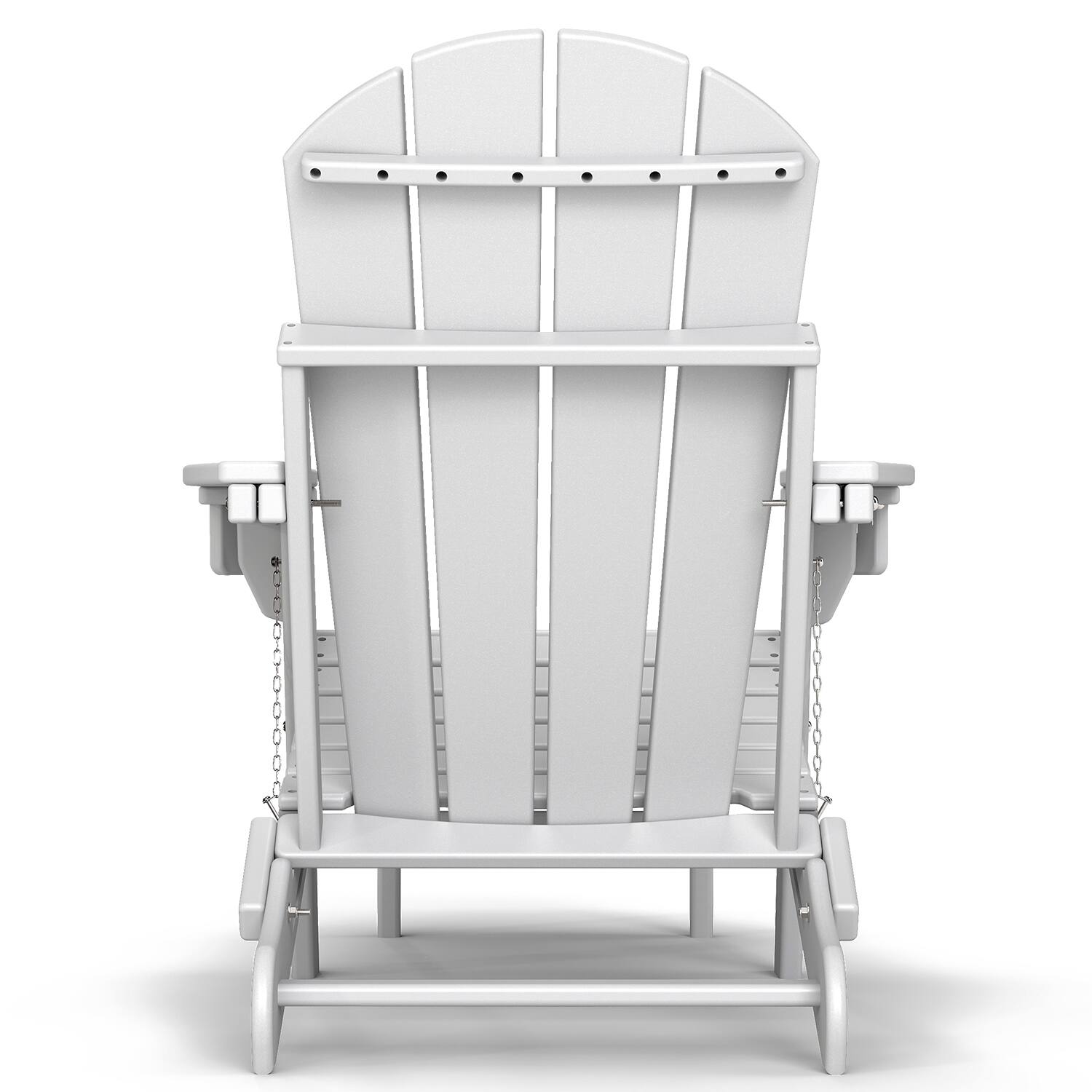 Back. FODINGHILL - Set of 2 HDPE Adirondack Chairs with Ottomans - White.