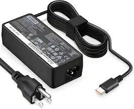 Core Tech - 65W USB-C Laptop Charger for Lenovo ThinkPad, Chromebook, Yoga and IdeaPad - Black