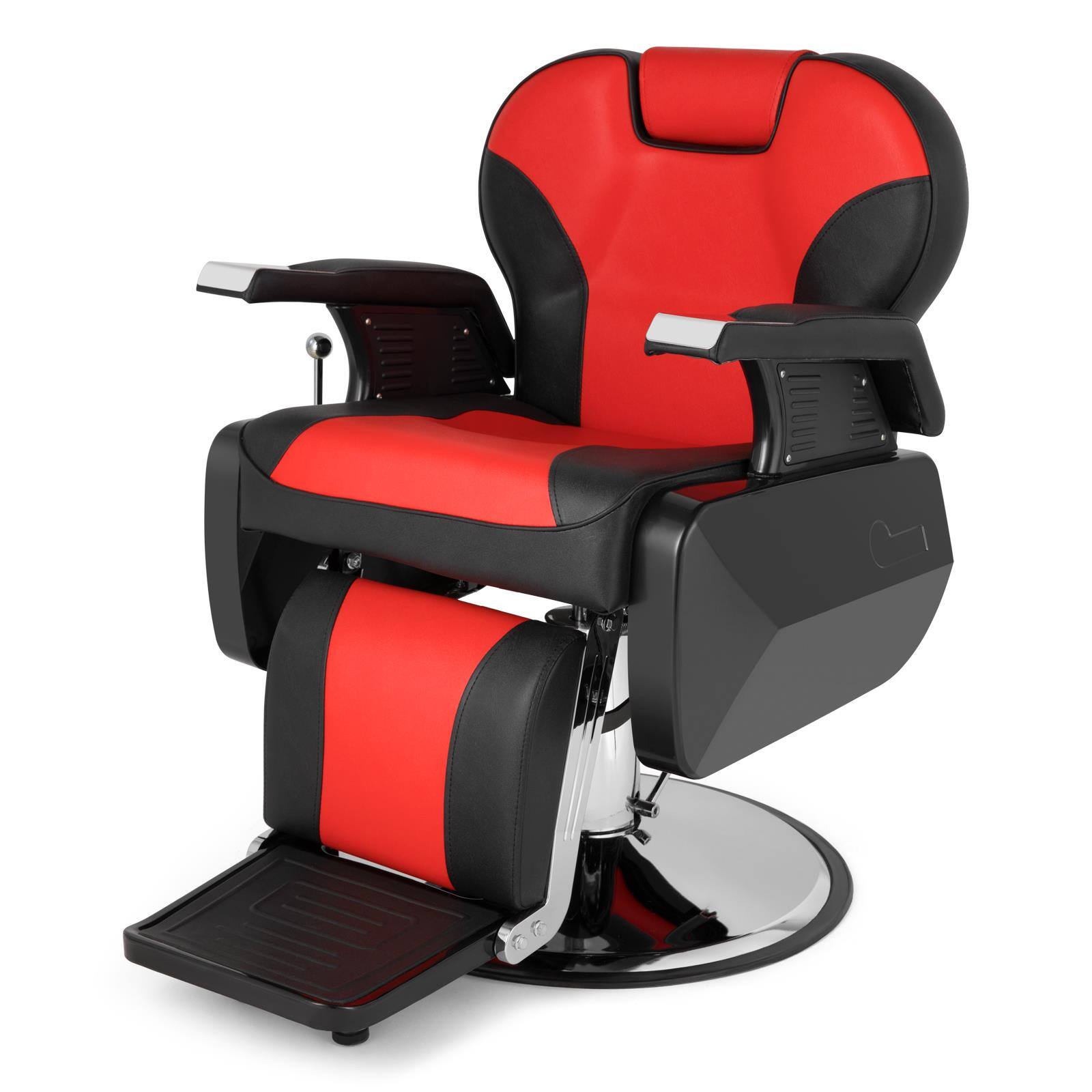 Back. Winado - Heavy Duty Hydraulic Reclining Salon Chair with Adjustable Headrest & Footrest, Ergonomic Beauty Chair for Barbershop - Black & Red.