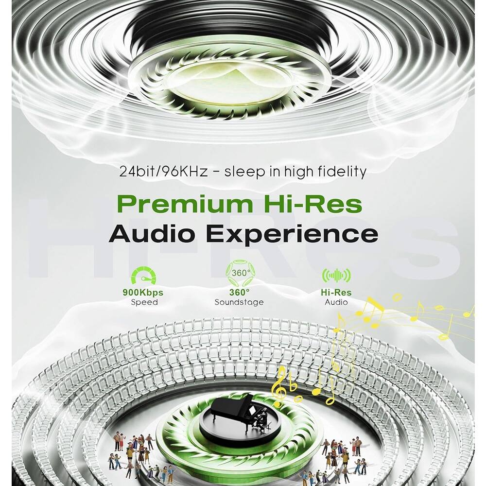 - 24bit/96kHz - sleep in high fidelity
- Premium Hi-Res Audio Experience
- 900Kbps Speed
- 360° Soundstage
- Hi-Res Audio