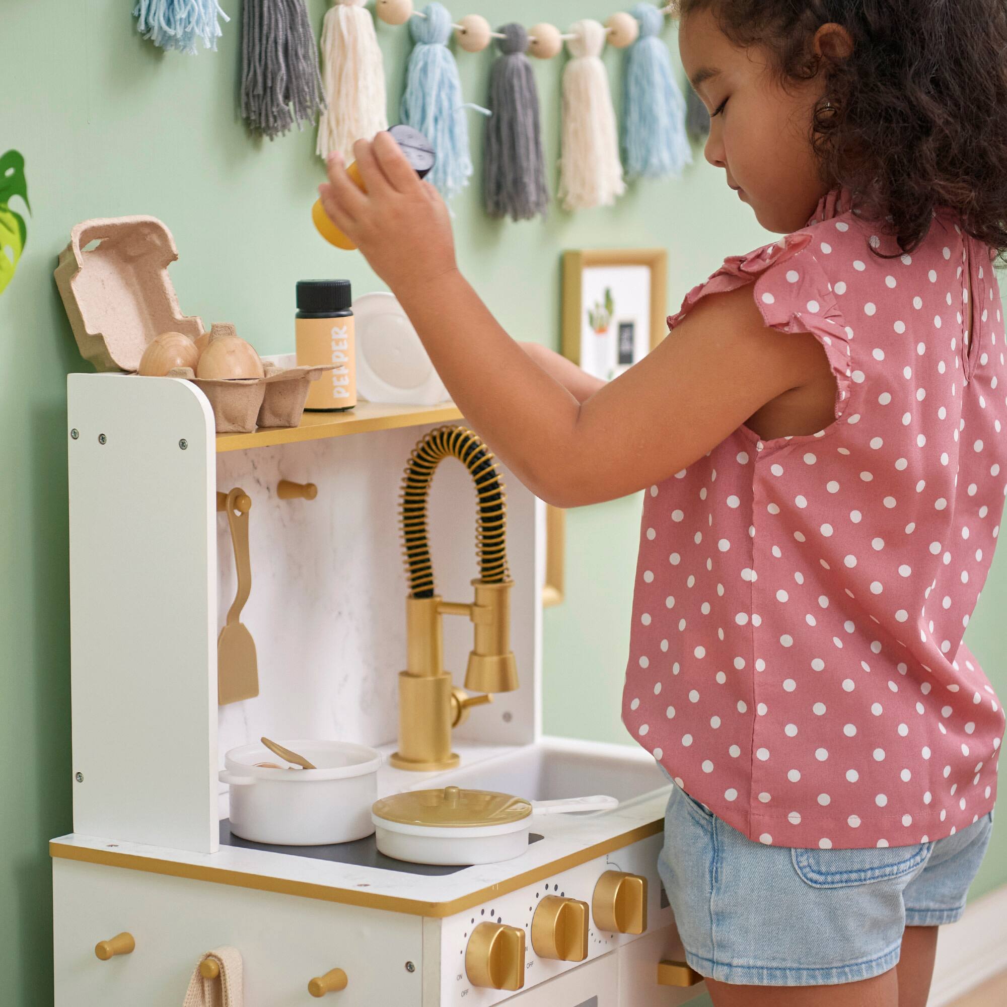 Alt View 2. Teamson Kids - Small Play Kitchen with 16 Accessories.