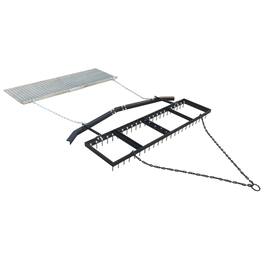 Yard Tuff - 6' Spike Drag with Surface Leveling Bar and Drag Mat for ATV/UTVs - Black
