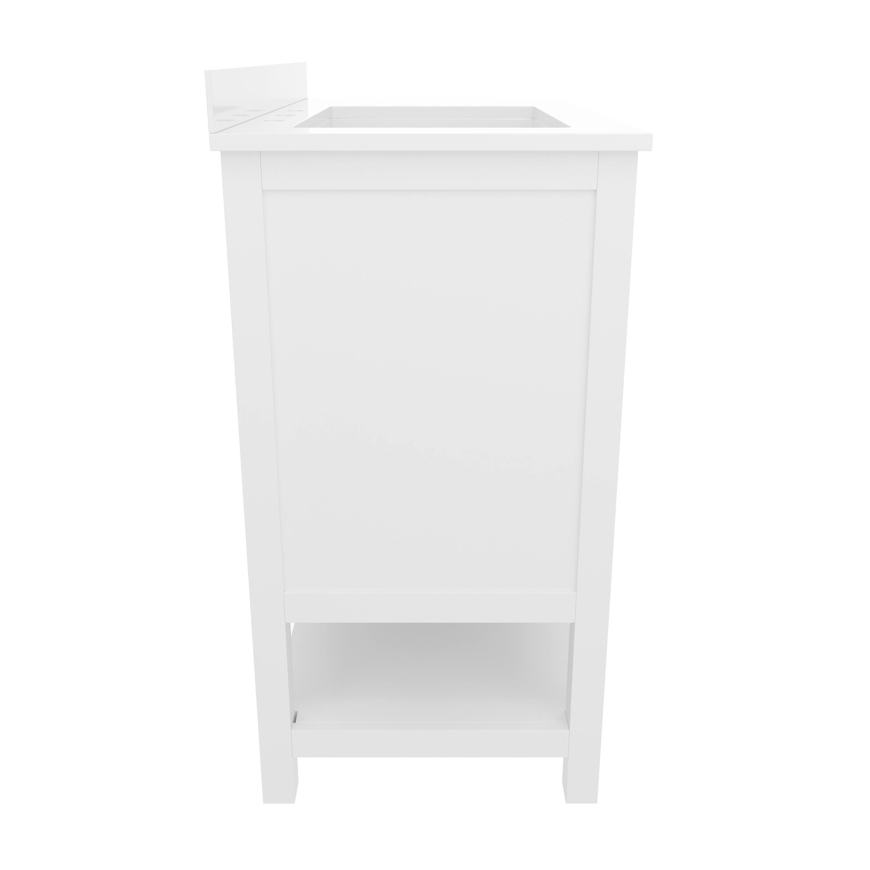 Left. Flash Furniture - Vega 36 Inch Bathroom Vanity with Sink, Storage Cabinet with Soft Close Doors, Open Shelf and 3 Drawers, Carrara Marble - White.