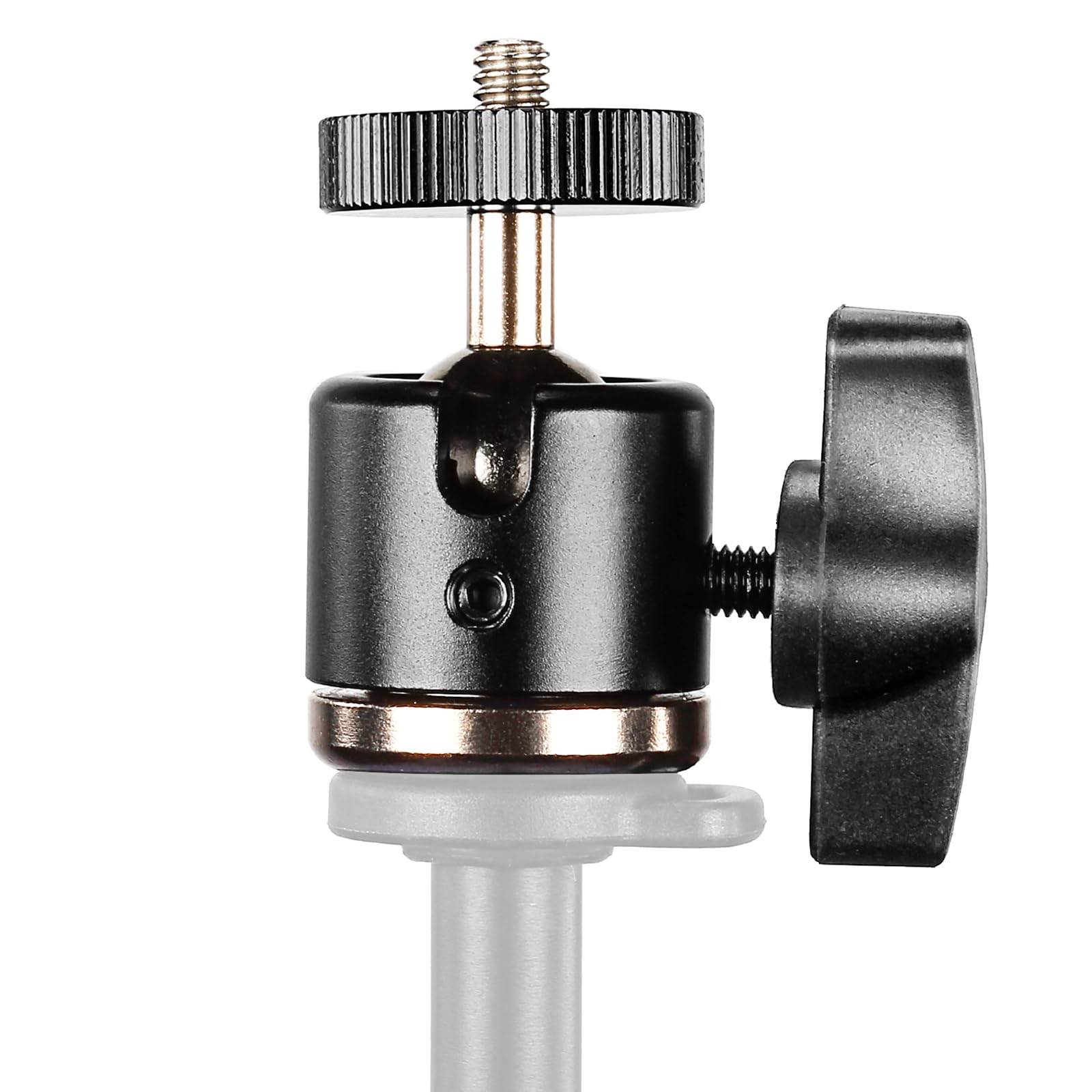 Back. Neewer - 360° Mini Ball Head with 1/4" & 3/8" Thread Base, Aluminum Alloy.