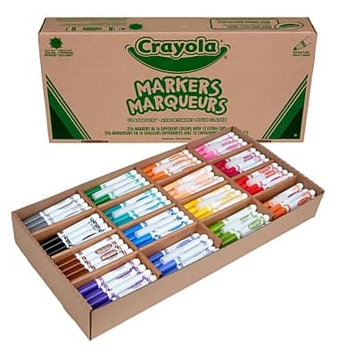 Crayola - Kid's Markers, Broad Line, 256/Carton - Assorted Colors