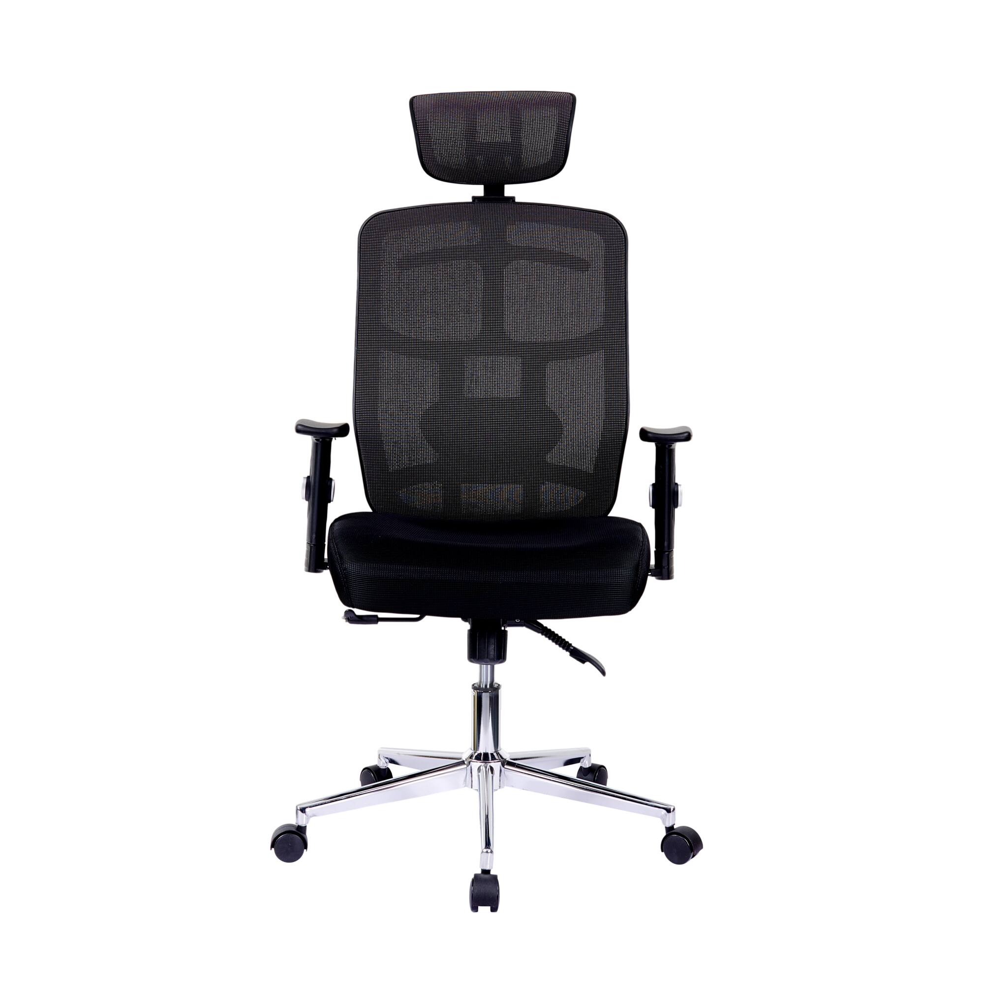 Alt View 1. GOODSILO - High Back Executive Mesh Office Chair with Adjustable Lumbar Support and Chrome Base - Black.