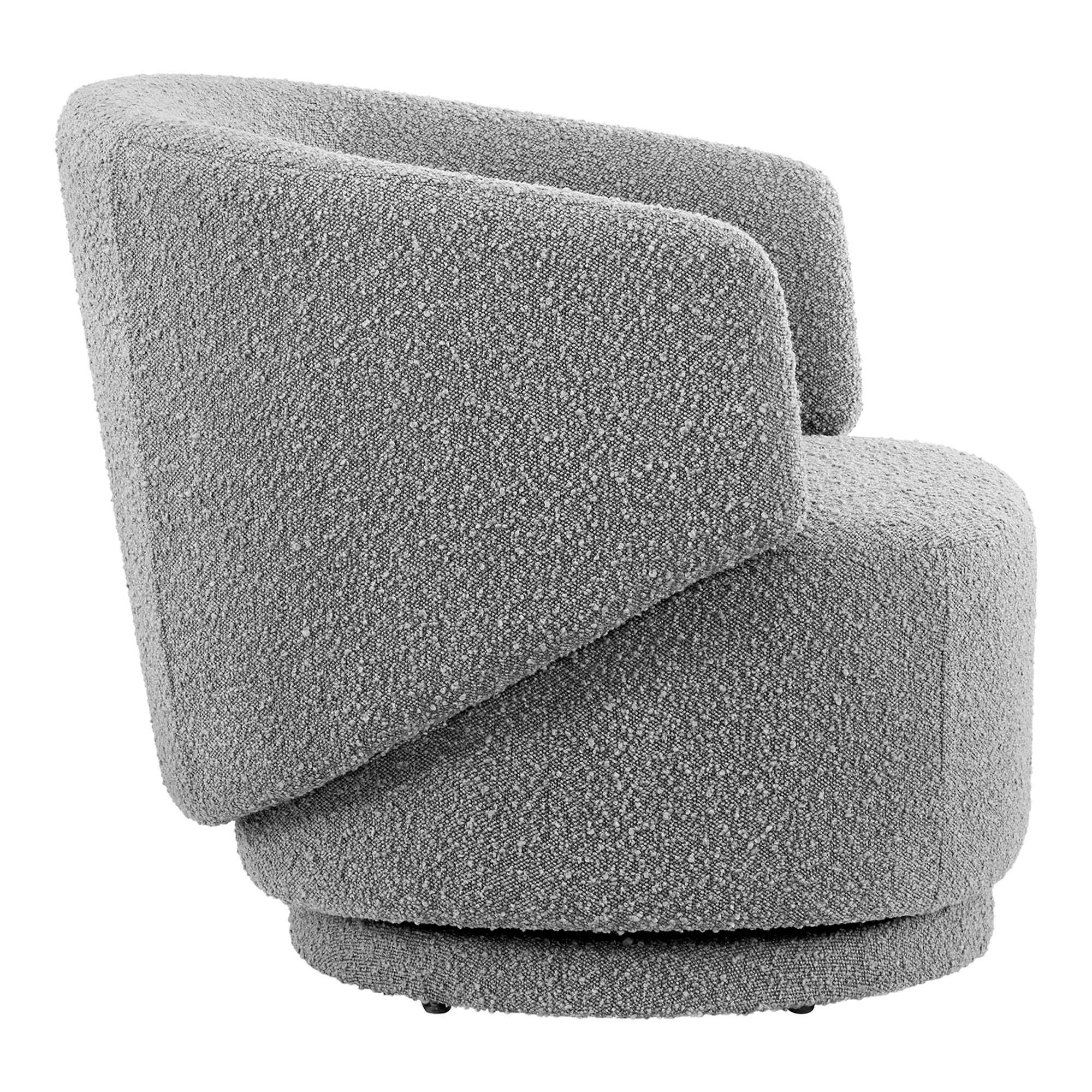 Alt View 2. Modway - Celestia Boucle Fabric Swivel Chair by Modway - Light Gray.