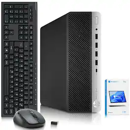 HP - Refurbished Excellent - 600 G3 SFF Desktop PC - Intel i5-6th 3.2GHz - 16GB DDR4 RAM - 500GB HDD - Wireless KB & Mouse - Wi-Fi - Win11 - Black