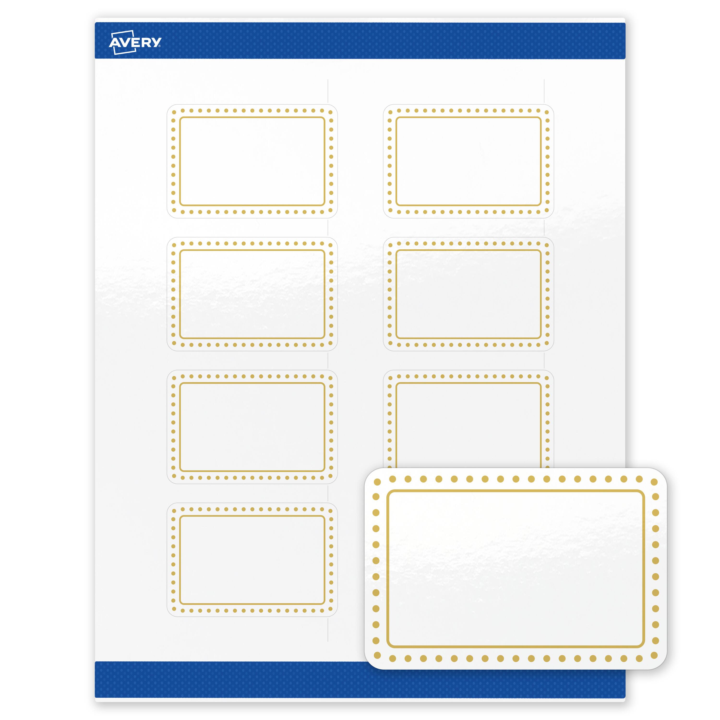 "Avery - Labels, 2"" x 3"", Glossy Gold Border/Gold Dots - White" price history on PriceWatchPro