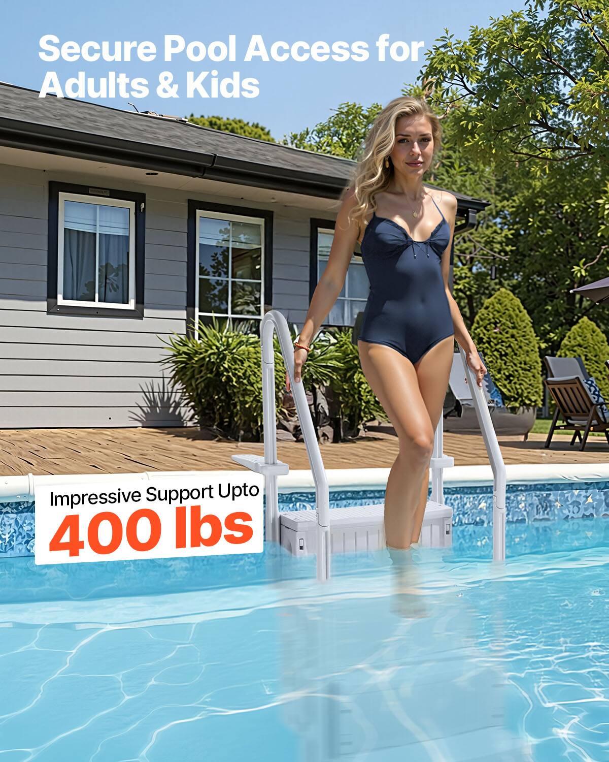 Secure Pool Access for Adults & Kids

Impressive Support Upto 400 lbs