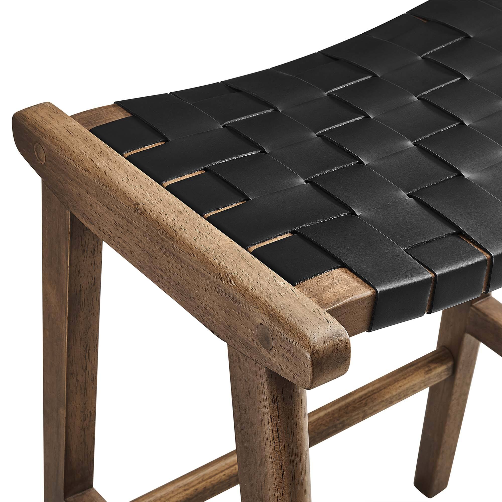 Alt View 3. Modway - Saoirse Faux Leather Wood Counter Stool Set of 2 by Modway - 0.