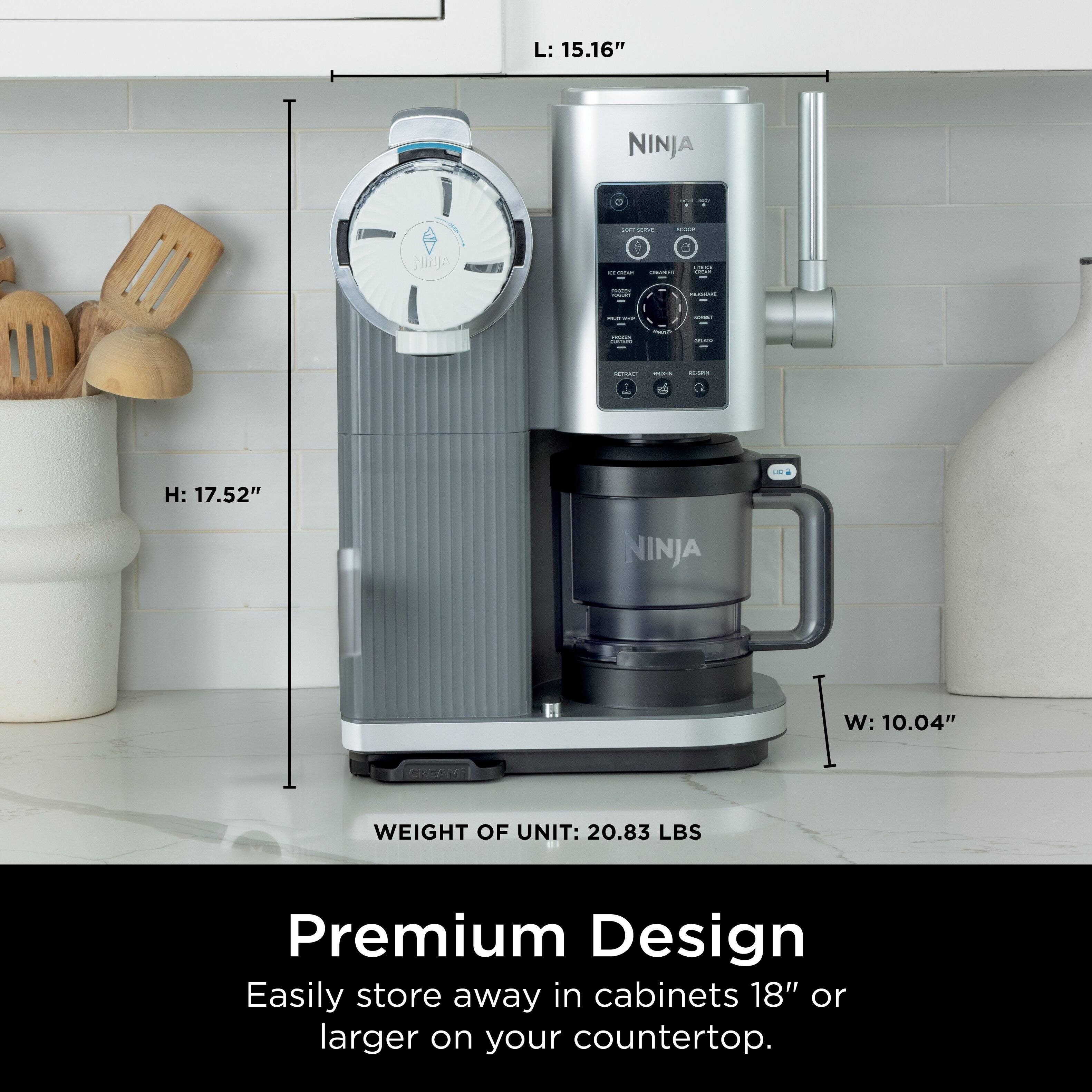 L: 15.16"  
H: 17.52"  
W: 10.04"  
Weight of Unit: 20.83 lbs  

Premium Design  
Easily store away in cabinets 18" or larger on your countertop.