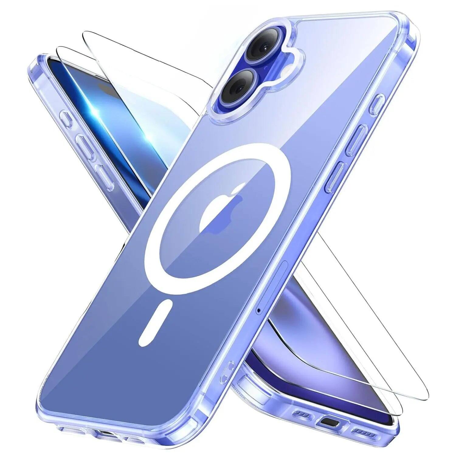 Front. Entronix - Entronix Bundle for iPhone 16 - [Magnetic] Clear Case & 2 Screen Protectors - Clear.
