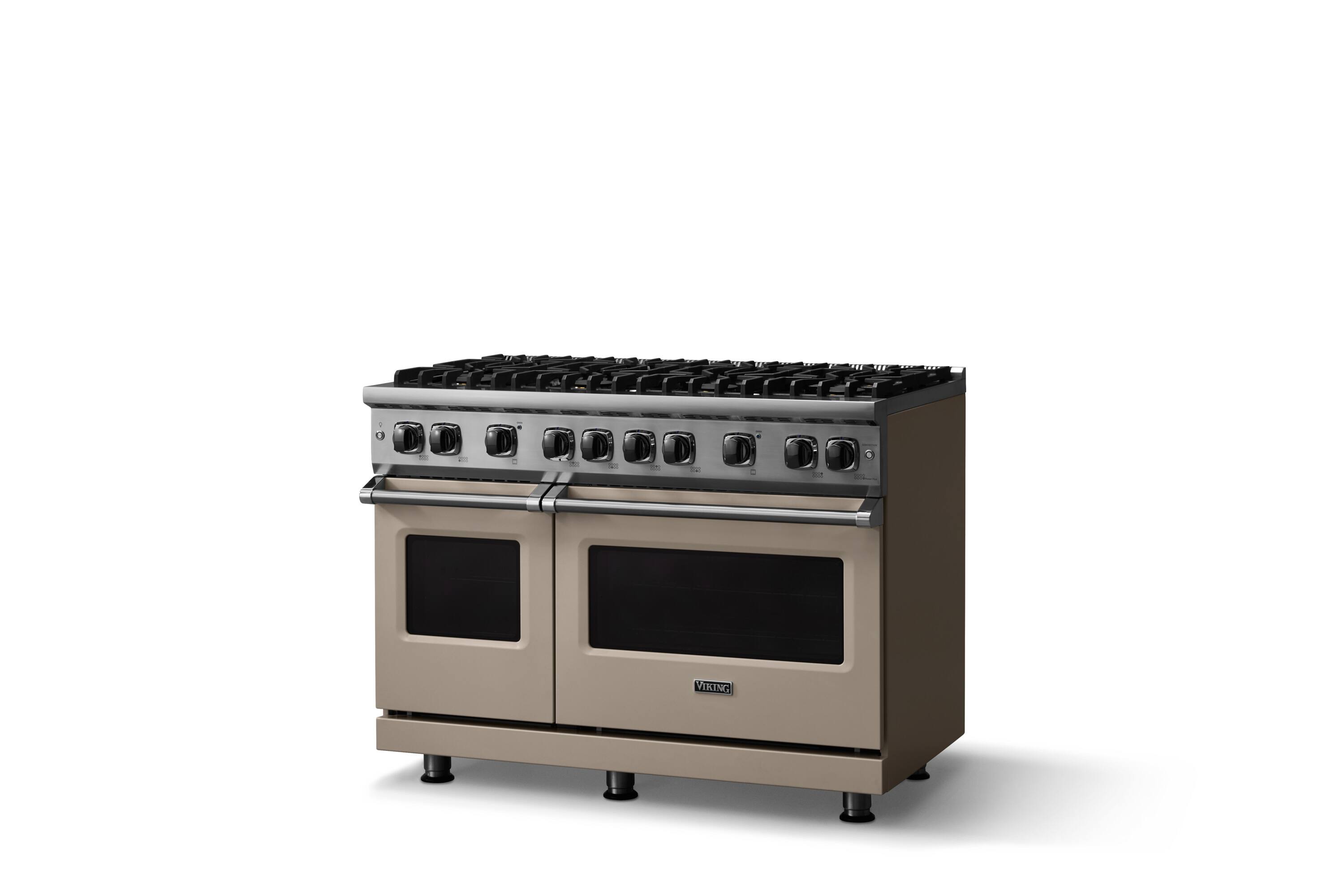 Angle. Viking - 6.1 Cu. Ft. Professional 5 Series Freestanding Double Oven Gas Convection 8 Burner Range - Nantucket.
