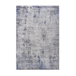 TinyHomie - Collection 5X7 /Blue/Abstract Non-Shedding Living Room Bedroom Dining Office Stylish and Stain Resistant Area Rug - Silver