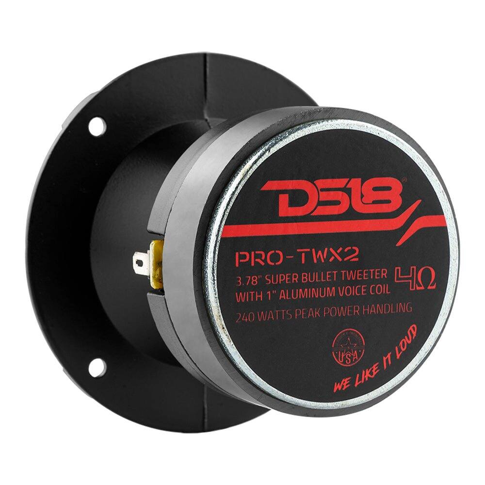 D518 PRO-TWX2  
3.78" SUPER BULLET TWEETER  
4Ω  
WITH 1" ALUMINUM VOICE COIL  
240 WATTS PEAK POWER HANDLING  
USA  
WE LIKE IT LOUD