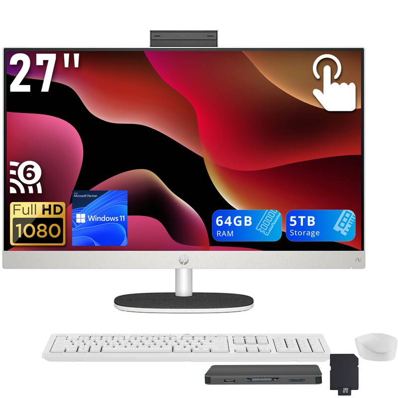 HP - 27 All-in-One 27 FHD Display (Ryzen AI 7 350, 64GB, 4TB SSD, AMD Radeon 680M, WiFi 6, Win 11 Home) - White price history on PriceWatchPro
