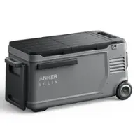 Anker - SOLIX Everfrost 2 Electric Cooler 58L(61QT) with 288Wh Plug in Battery, Refrigerator/Freezer, Powered by AC/DC/Solar - Gray - Front_Zoom