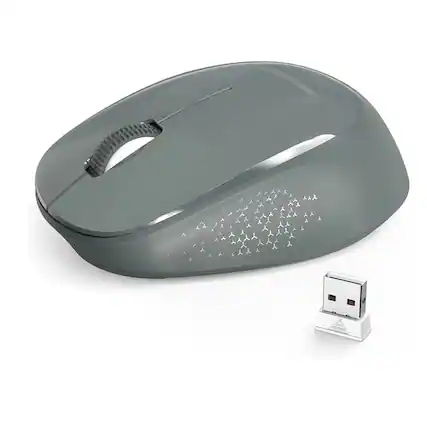 Front. Stock Preferred - Portable 2.4GHz Wireless Silent Mouse – Dark Grey - Dark Grey.
