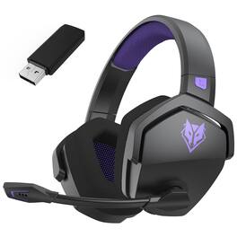 PRIMEPLUS - G06 Wireless Gaming Headset, 100Hr Battery, 2.4GHz Ultra-Low Latency & Bluetooth 5.3, 50mm Surround Sound - Black-Purple