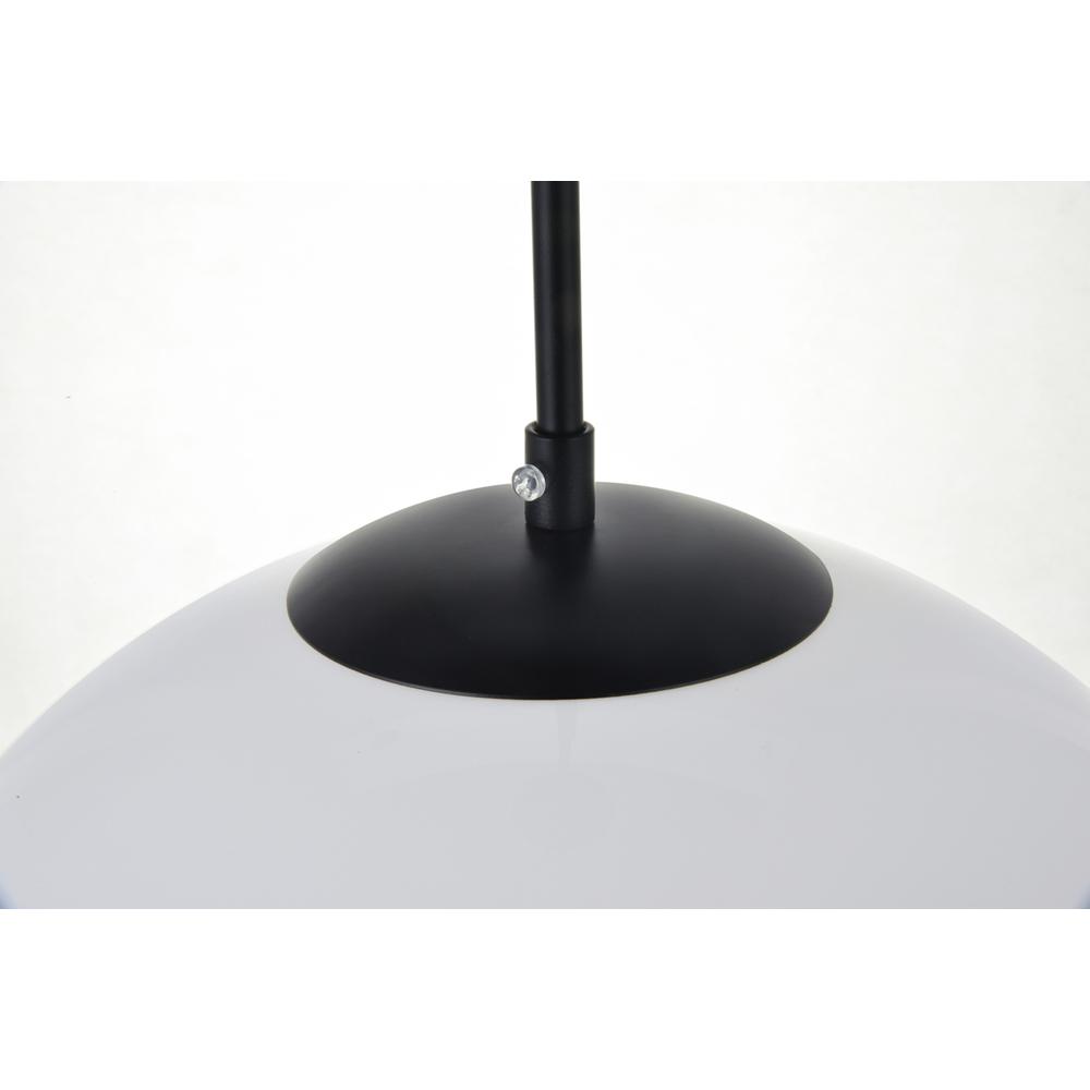 Left. Living District - Baxter 1 Light Black Pendant With Frosted White Glass - Black And Frosted White.