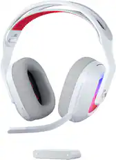 Front. Logitech - Astro A20 X LIGHTSPEED Wireless Gaming Headset with 2-system PLAYSYNC for PS5, Xbox Series X|S, Nintendo Switch, PC - White.