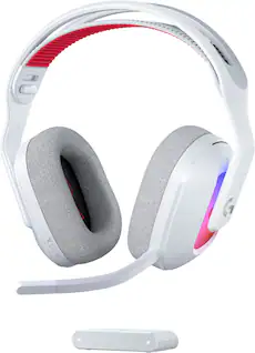 Front. Logitech - Astro A20 X LIGHTSPEED Wireless Gaming Headset with 2-system PLAYSYNC for PS5, Xbox Series X|S, Nintendo Switch, PC - White.