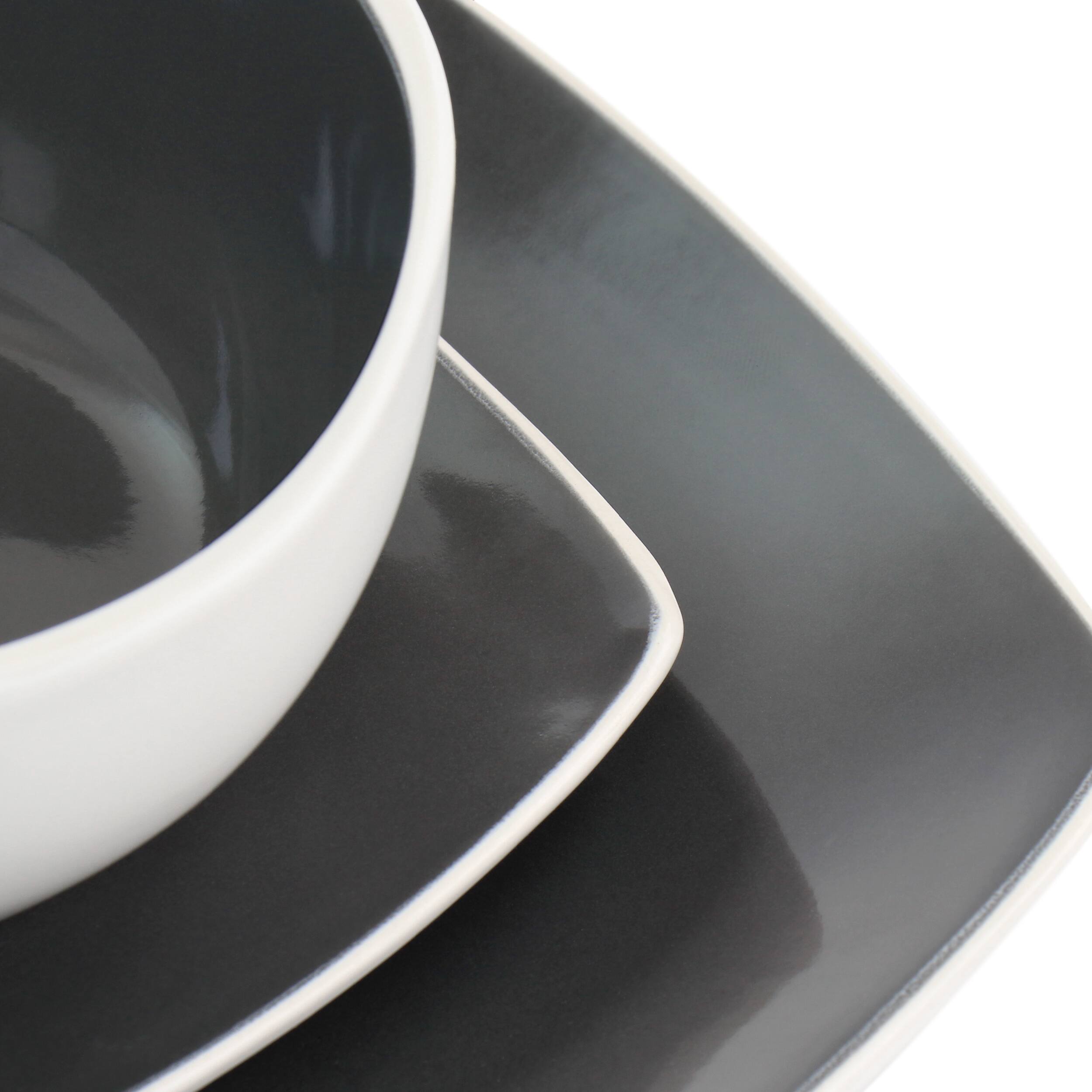 Alt View 7. Gibson - Gibson Elite Soho Lounge 16 Piece Stoneware Dinnerware Set in Grey - Gray.