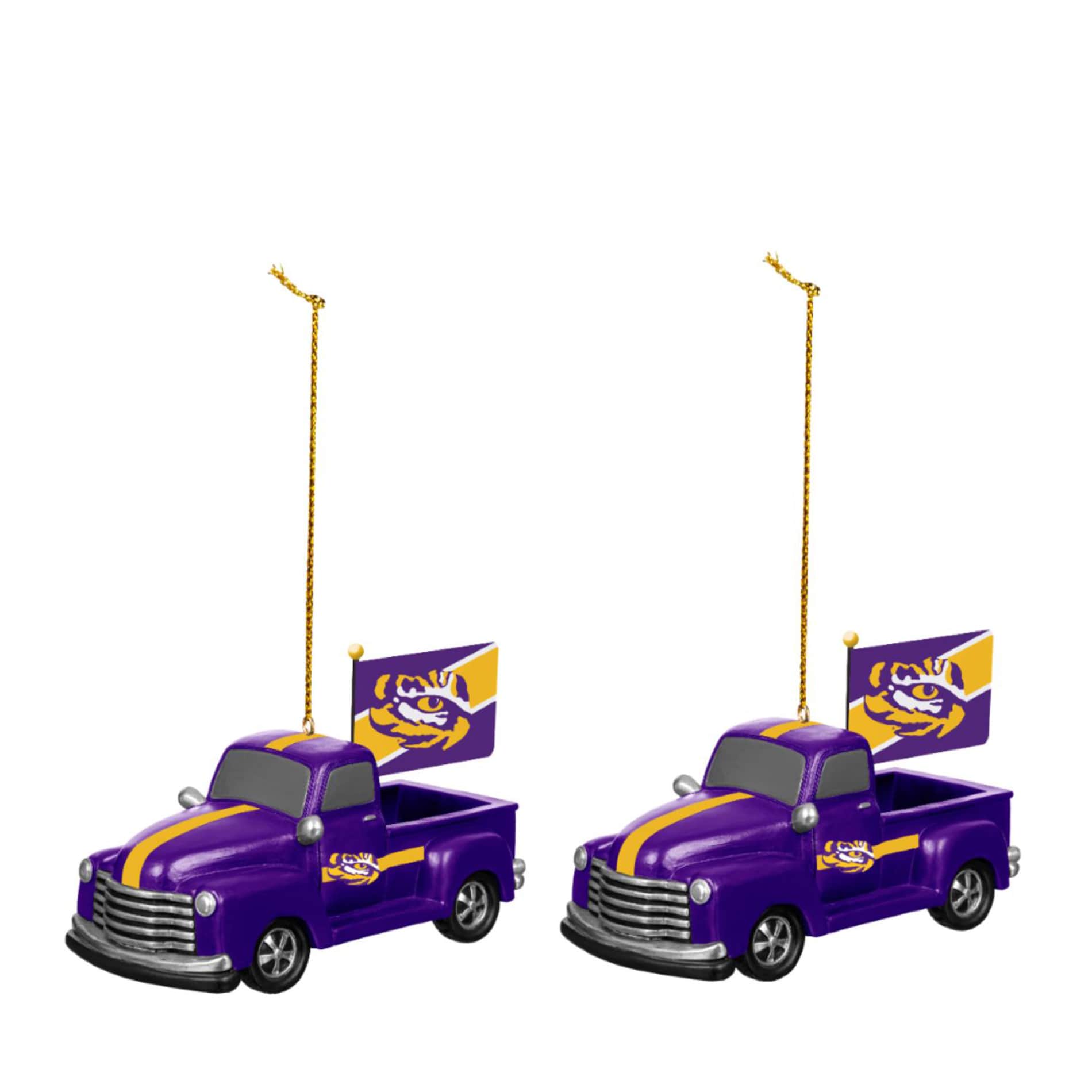 Alt View 1. Evergreen Enterprises - LSU Tigers 3" Rally Truck Two-Piece Ornament Set - Multicolor.