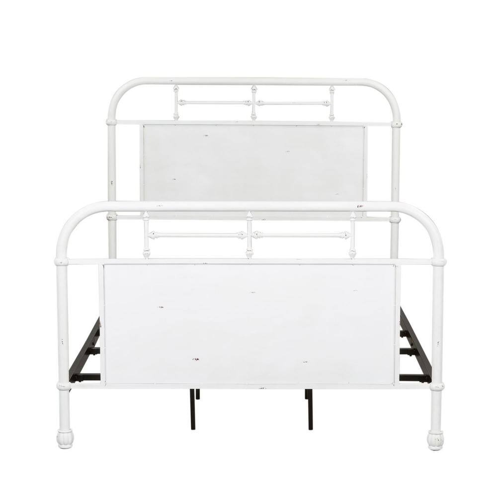 Alt View 1. Liberty Furniture Industries - Vintage Series Full Metal Bed - Antique White in Distressed Metal - Black.