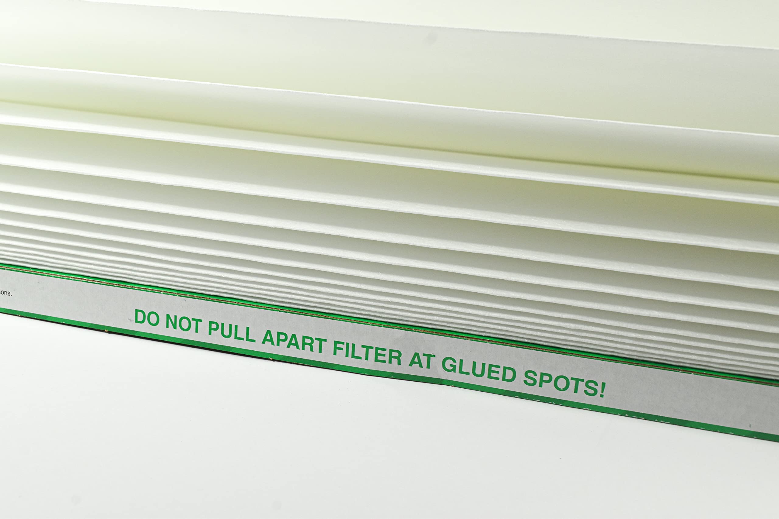 DO NOT PULL APART FILTER AT GLUED SPOTS!