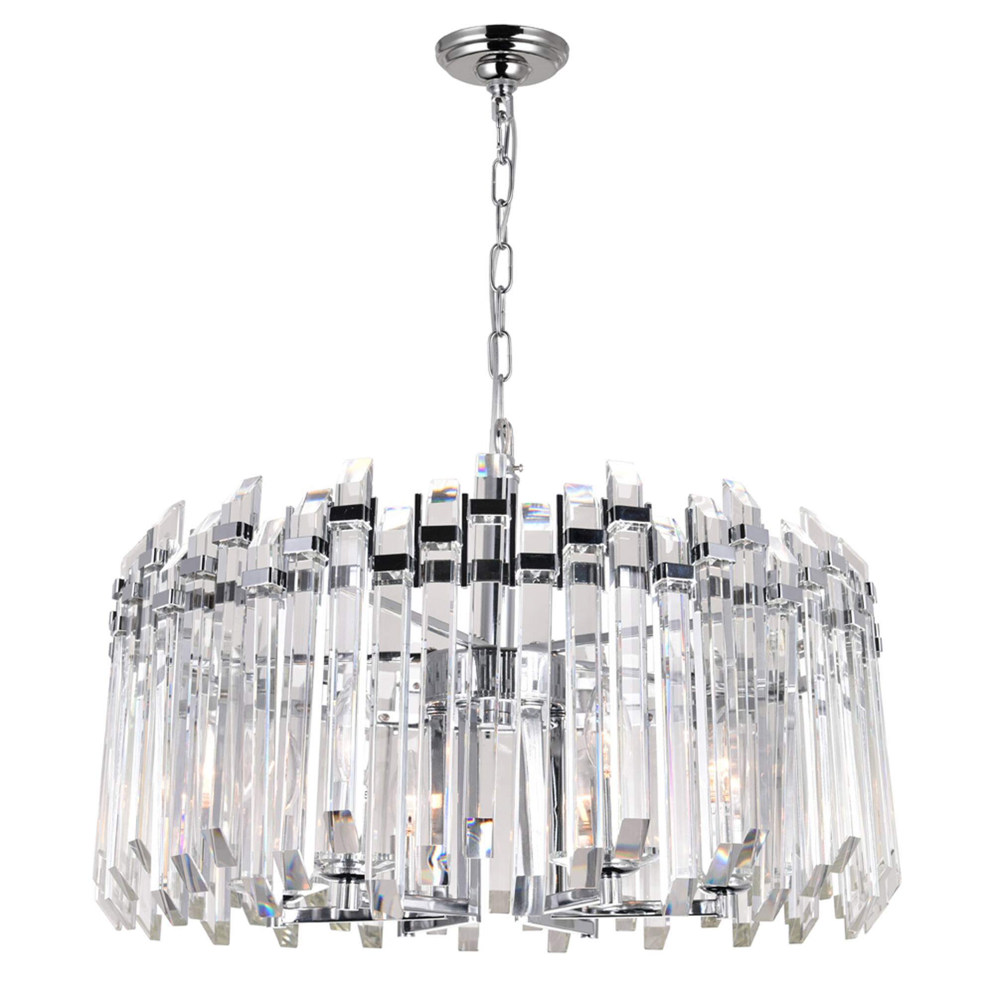 Left. CWI Lighting - Henrietta 6 Light Chandelier With Chrome Finish - Chrome.