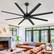 Left. Breezary - 72" Large Indoor Ceiling Fan with Remote, 8 ABS Blades, 6-Speed DC Motor, Timer, 7''/12''Downrods, Light/No Light Option - Matte Black (Without Light).