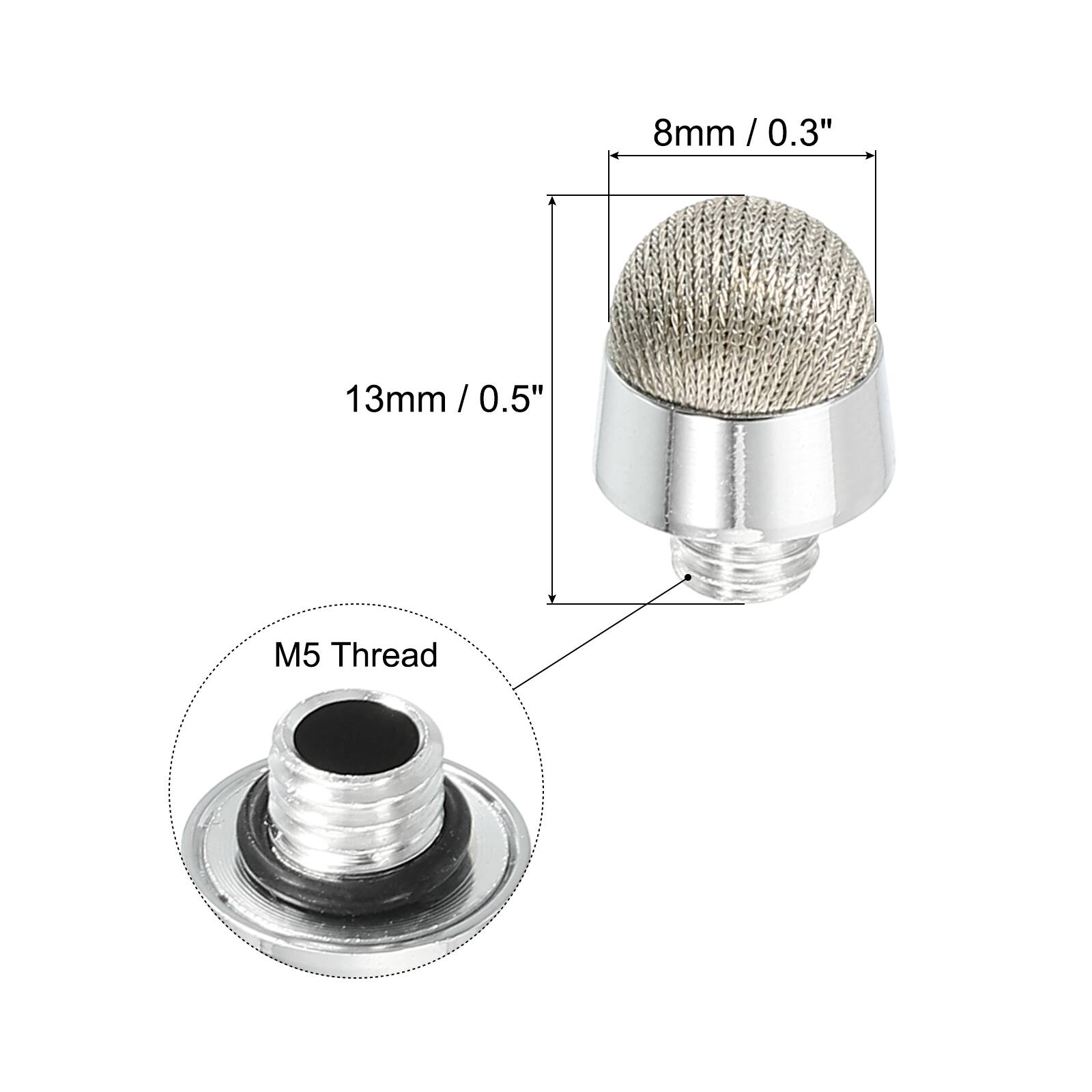 8mm / 0.3"  
13mm / 0.5"  
M5 Thread