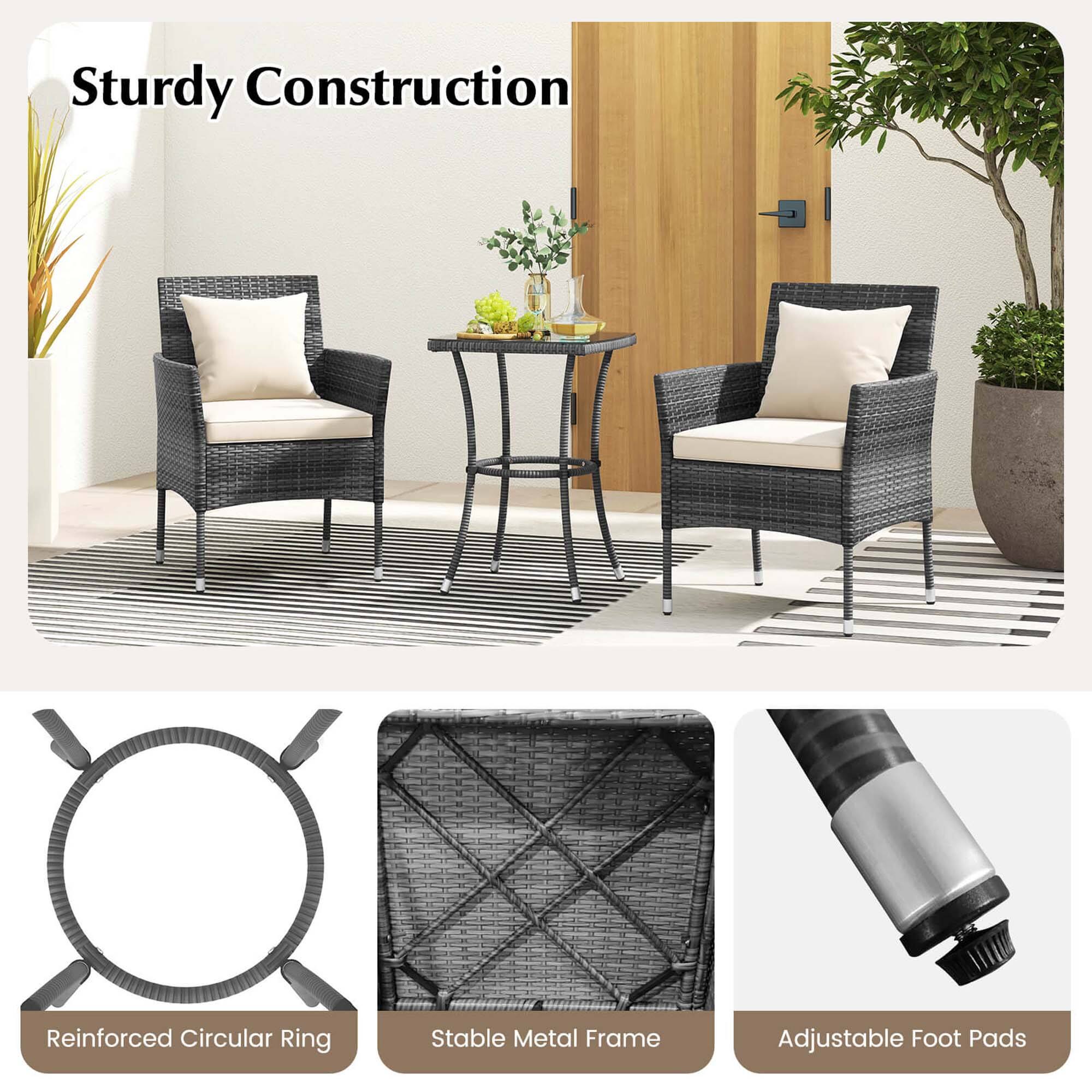 Sturdy Construction Reinforced Circular Ring Stable Metal Frame Adjustable Foot Pads