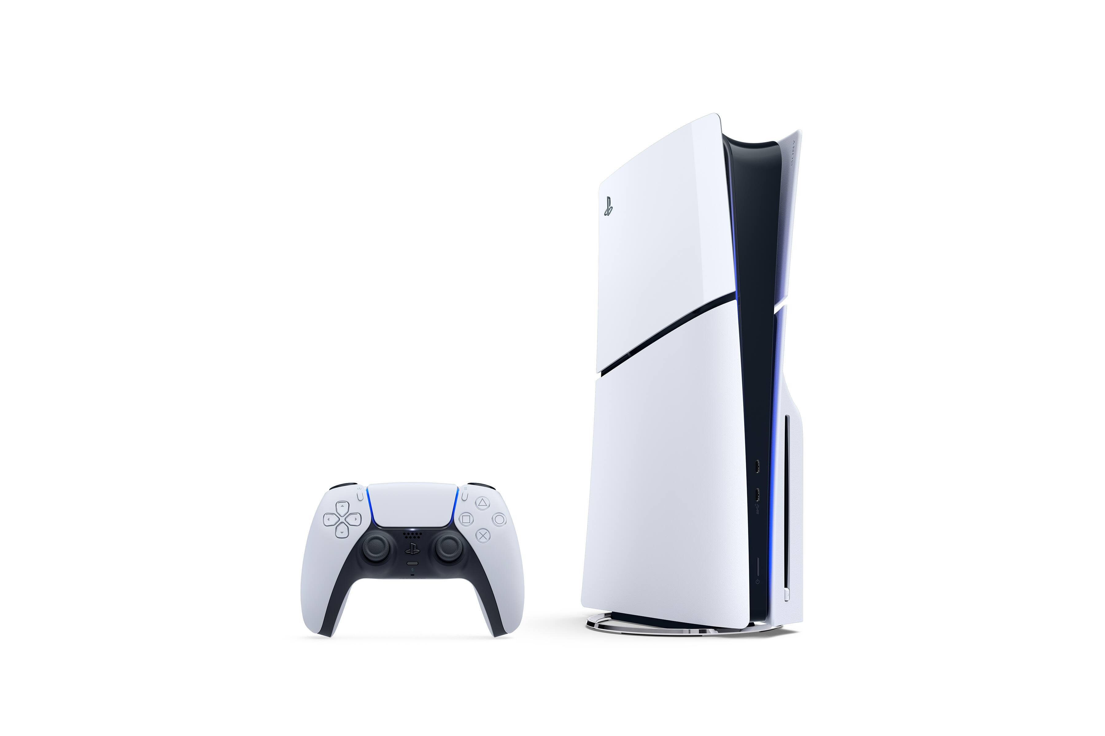 Angle. Sony - PlayStation 5 Slim Console - White.