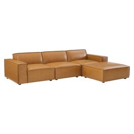 Restore 4-Piece Vegan Leather Sectional Sofa by Modway - Brown