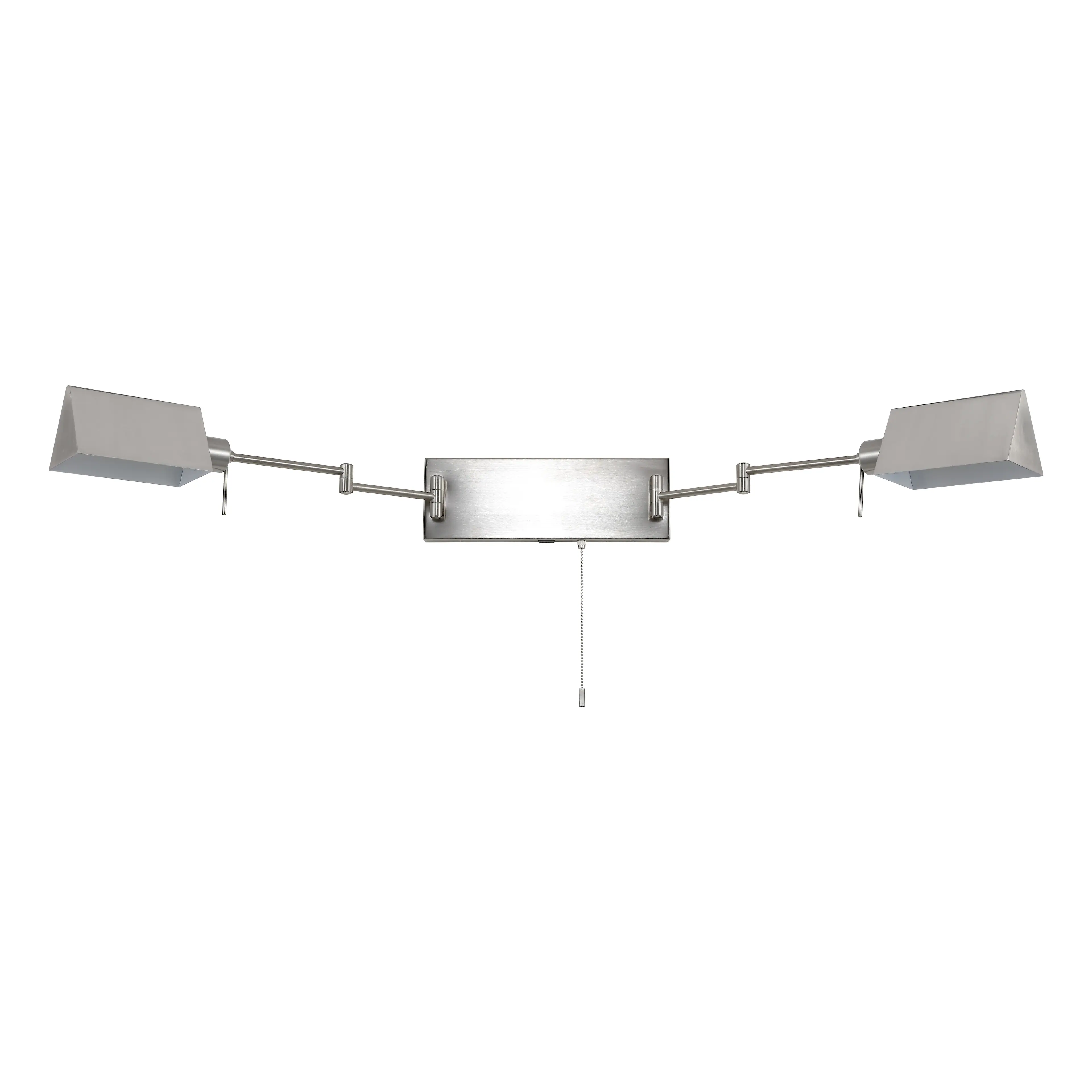 Alt View 10. Jonathan Y - Arlo 54" 2-Light Farmhouse Industrial Double Swing Arm Iron LED Wall Sconce with Pull-Chain USB Charging Port, Nickel - Nickel.