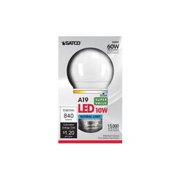 SATCO - A19 E26 (Medium) LED Bulb Natural Light 60 Watt Equivalence 1 pk