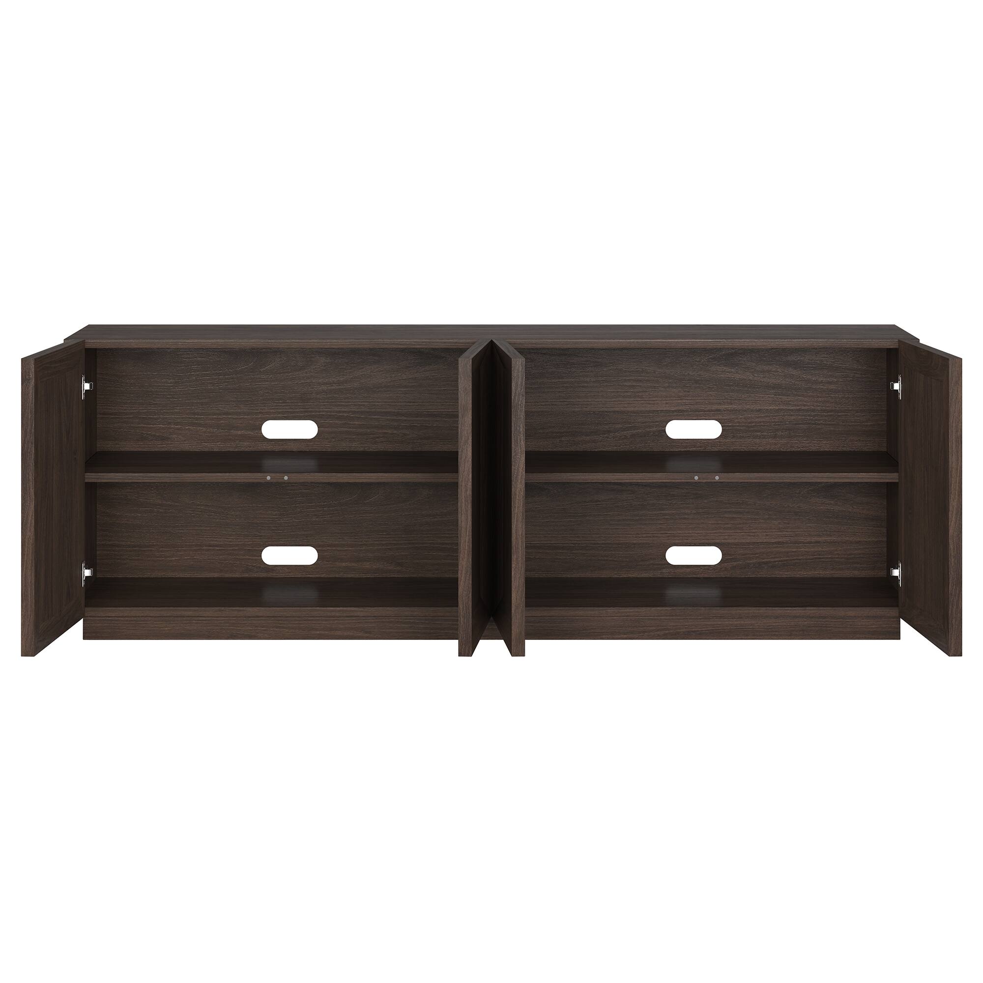 Alt View 1. Hudson&Canal - Morse Rectangular TV Stand for TV's up to 75" in Alder Brown - Alder Brown.