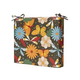 Peace Nest - Waterproof Outdoor Chair Cushions Set of 4 with Ties for Patio Furniture, ,18.5x16x3" Square Corner - Floral